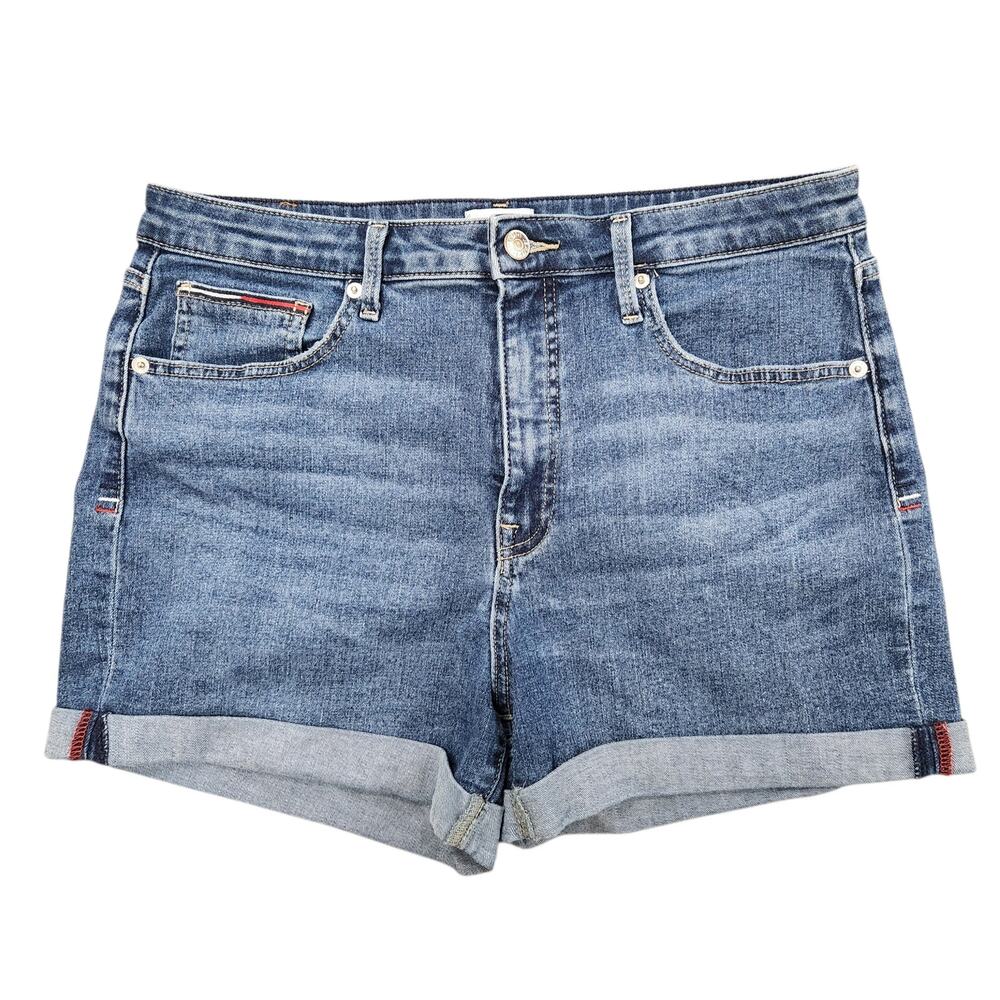 Tommy Hilfiger Women's Cuffed Denim Jean High Rise Short Size 12 / 31